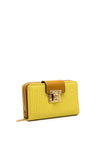 Zen Collection Zip Around Woven Wallet, Lemon Yellow