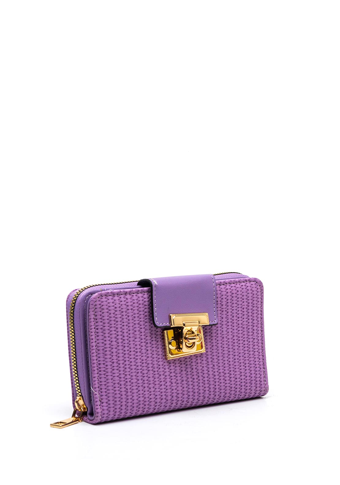 Zen Collection Zip Around Woven Wallet, Purple