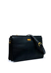 Zen Collection Triple Pocket Crossbody Pochette Bag, Black