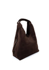 Zen Collection Faux Suede Hobo Shoulder Bag, Coffee Brown