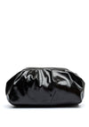 Zen Collection Faux Patent Gathered Clutch Bag, Black