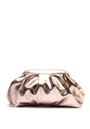 Zen Collection Faux Patent Gathered Clutch Bag, Rose Gold