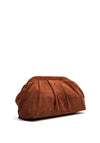 Zen Collection Faux Suede Gathered Clutch Bag, Brown