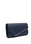 Zen Collection Flap Over Shimmer Clutch, Navy