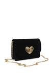 Zen Collection Heart Detail Mini Clutch, Black