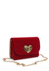 Zen Collection Heart Detail Mini Clutch, Red