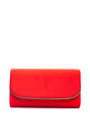 Zen Collection Flap Over Smooth Clutch, Red