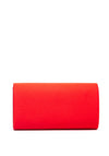 Zen Collection Flap Over Smooth Clutch, Red