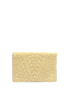 Zen Collection Pearl Detailed Scallop Trim Clutch Bag, Gold
