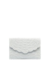 Zen Collection Peal Detailed Scallop Trim Clutch Bag, Silver