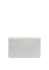 Zen Collection Peal Detailed Scallop Trim Clutch Bag, Silver