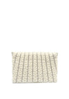 Zen Collection Pearl Embellished Flap Over Clutch, Silver
