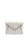 Zen Collection Pearl Embellished Flap Over Clutch, White
