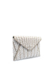 Zen Collection Pearl Embellished Flap Over Clutch, White