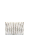 Zen Collection Pearl Embellished Flap Over Clutch, White