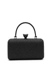 Zen Collection Top Handle Shimmer Clutch, Black