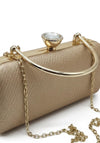 Zen Collection Top Handle Shimmer Clutch, Gold