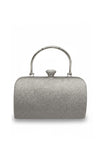 Zen Collection Top Handle Shimmer Clutch, Silver
