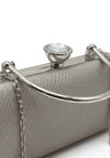 Zen Collection Top Handle Shimmer Clutch, Silver