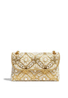 Zen Collection Flower Detail Pearl Clutch, Gold