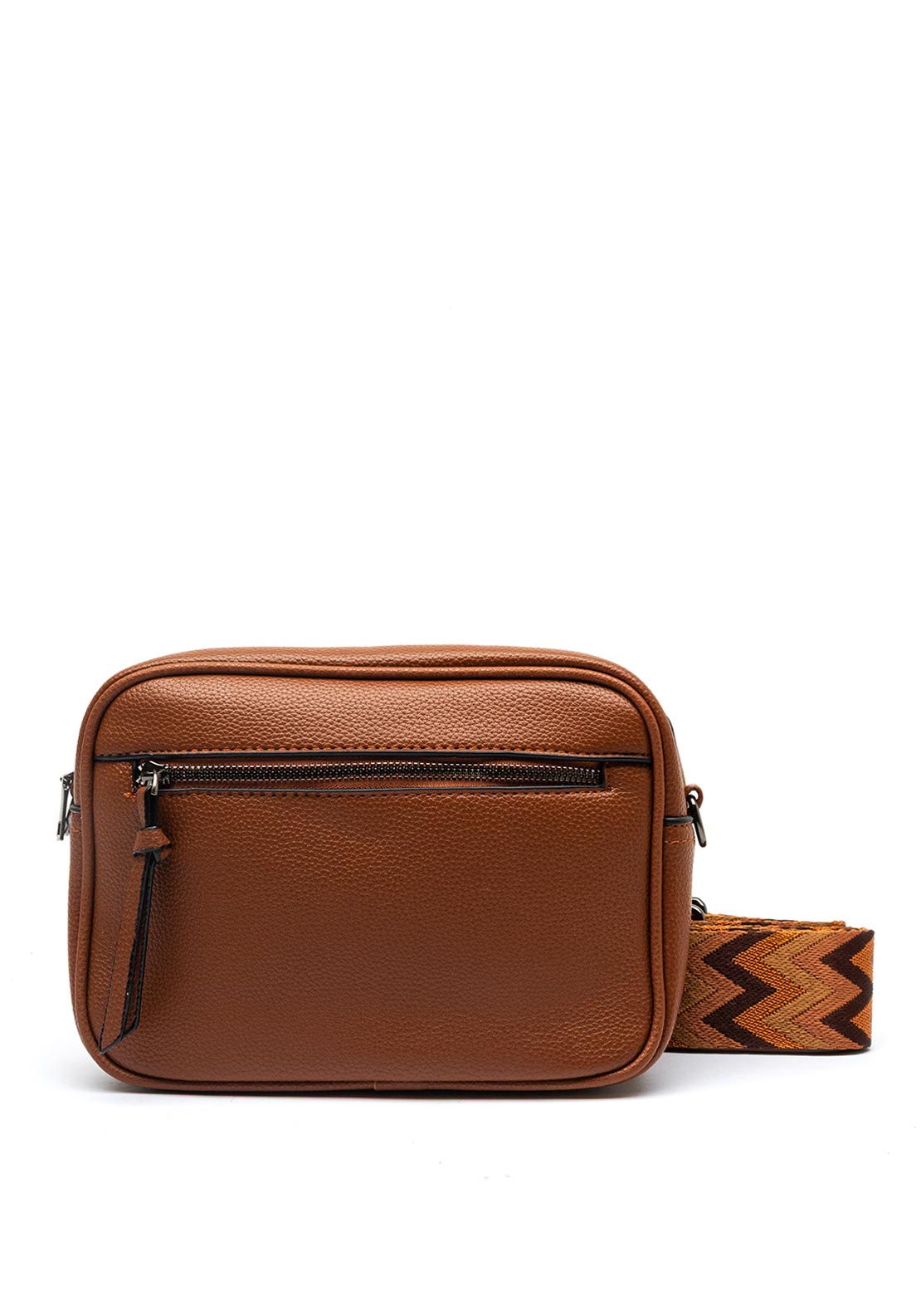Zen Collection Pebbled Faux Leather Camera Crossbody Bag, Tan
