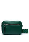 Zen Collection Pebbled Faux Leather Camera Crossbody Bag, Green