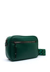Zen Collection Pebbled Faux Leather Camera Crossbody Bag, Green