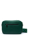 Zen Collection Pebbled Faux Leather Camera Crossbody Bag, Green