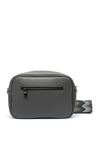 Zen Collection Pebbled Faux Leather Camera Crossbody Bag, Grey