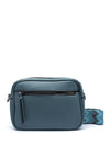 Zen Collection Pebbled Faux Leather Camera Crossbody Bag, Light Blue