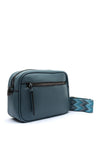 Zen Collection Pebbled Faux Leather Camera Crossbody Bag, Light Blue
