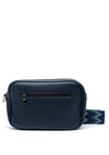 Zen Collection Pebbled Faux Leather Camera Crossbody Bag, Navy