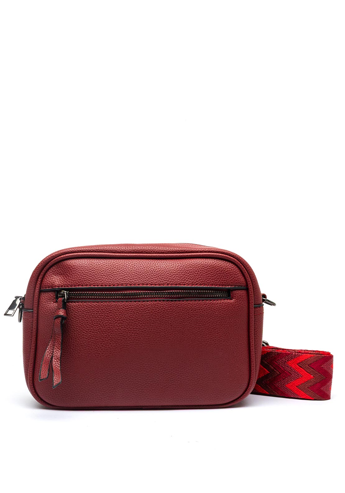 Zen Collection Pebbled Faux Leather Camera Crossbody Bag, Wine