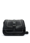 Zen Collection Flap Over Buckle Detail Crossbody Bag, Black