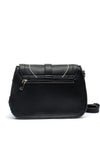 Zen Collection Flap Over Buckle Detail Crossbody Bag, Black