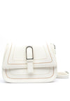 Zen Collection Flap Over Buckle Detail Crossbody Bag, Cream