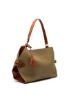 Zen Collection Tweed Textile Medium Shoulder Bag, Green