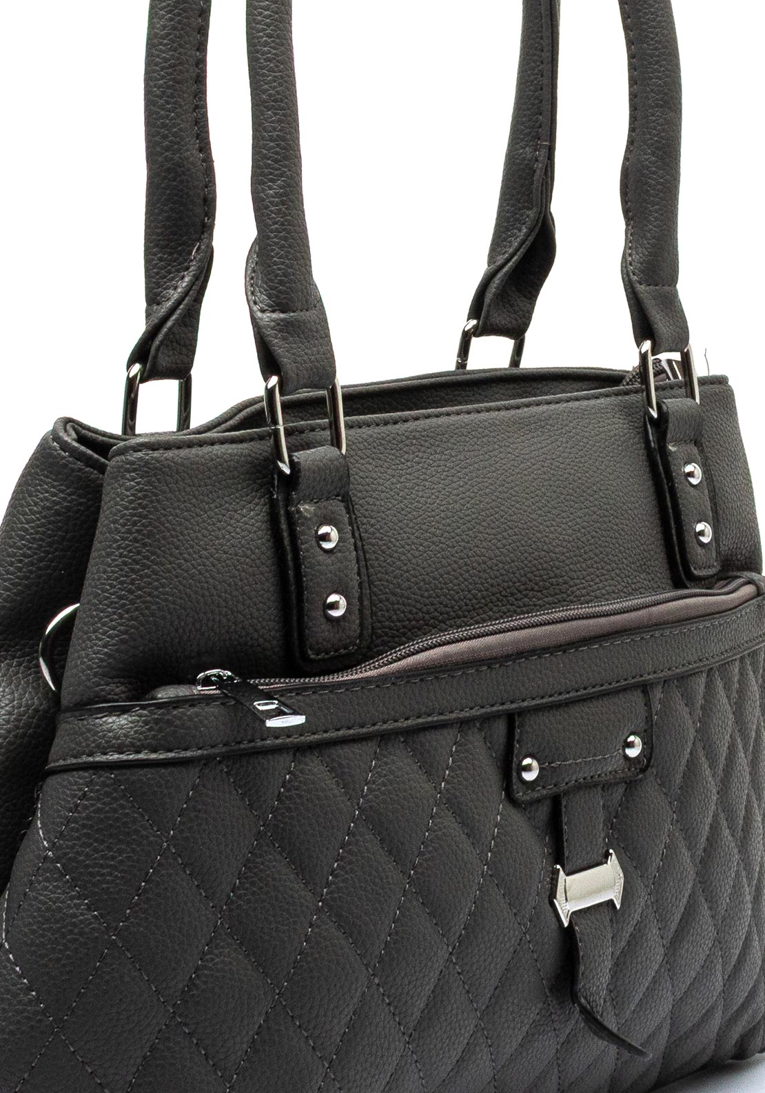 Zen Collection Medium Quilted Shoulder Bag, Grey