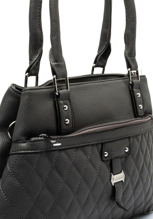 Zen Collection Medium Quilted Shoulder Bag, Grey
