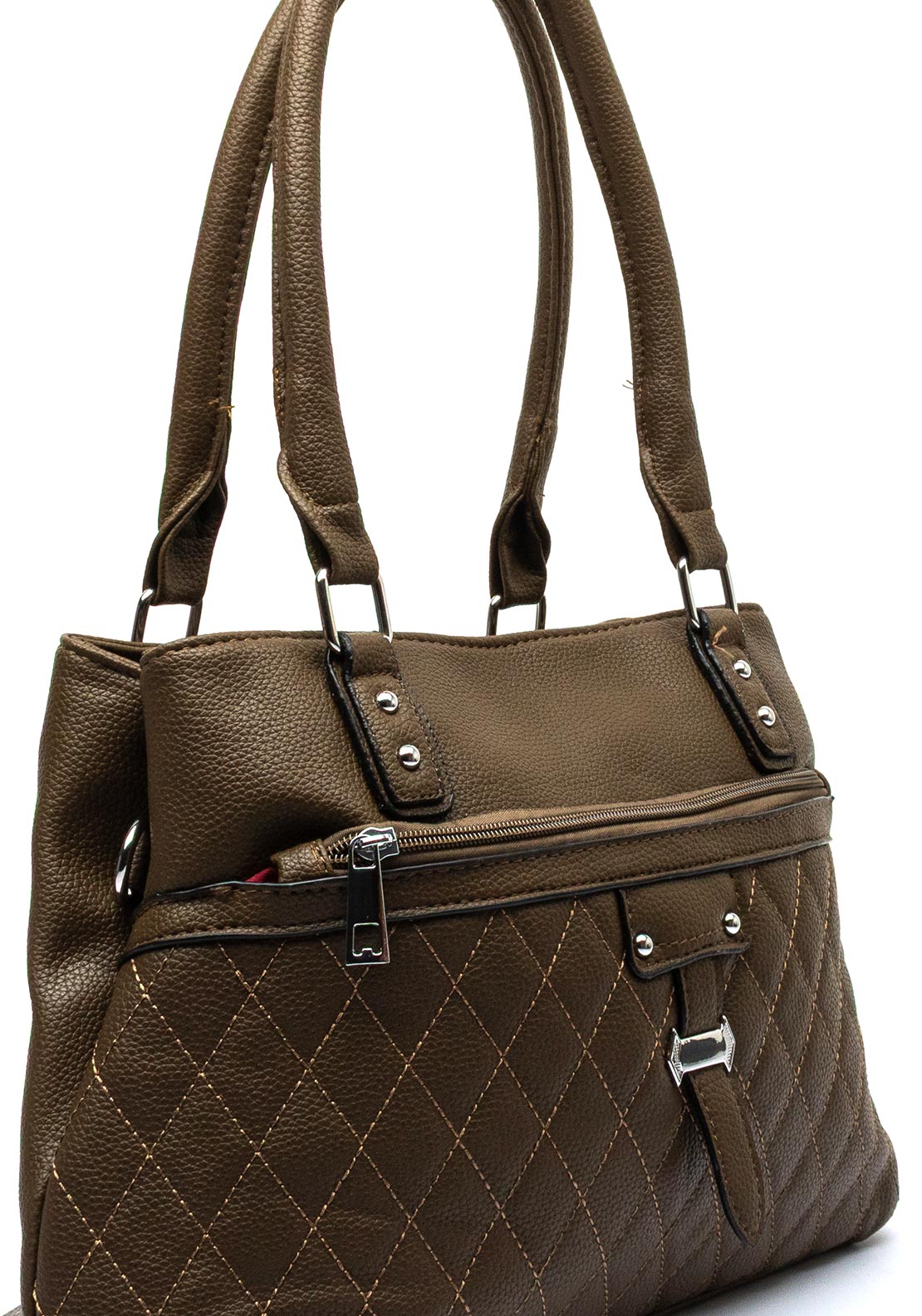Zen Collection Medium Quilted Shoulder Bag, Brown