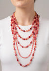 Serafina Collection Assorted Layered Beaded Necklace, Red