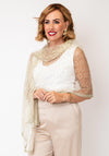 Serafina Sheer Sequin Detail Scarf Pashmina, Gold