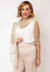Serafina Sheer Sequin Detail Scarf Pashmina, Gold