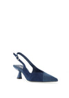Zen Collection Denim Sling Back Heeled Shoes, Blue