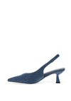 Zen Collection Denim Sling Back Heeled Shoes, Blue