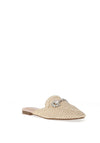 Zen Collection Embellished Woven Mule Loafers, Beige