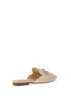 Zen Collection Embellished Woven Mule Loafers, Beige