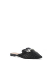 Zen Collection Embellished Woven Mule Loafers, Black