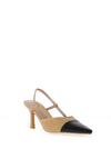 Zen Collection Pointed Toe Sling Back Heeled Shoes, Beige