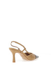 Zen Collection Pointed Toe Sling Back Heeled Shoes, Beige
